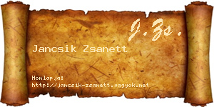 Jancsik Zsanett névjegykártya